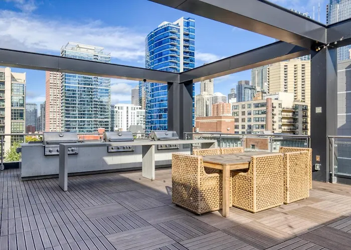 Апартаменты River N 1br W Gym Pool Wd Nr Mag Mile Chi-440 *